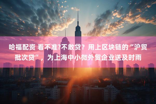 哈福配资 看不准?不敢贷？用上区块链的“沪贸批次贷”，为上海中小微外贸企业送及时雨